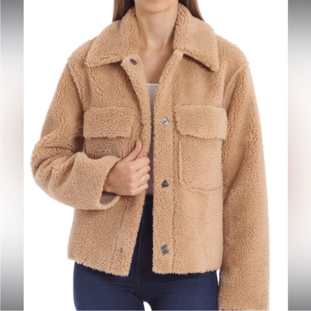 Anthropologie Avec Les Filles Shearling Trucker Shacket Sherpa Size Small